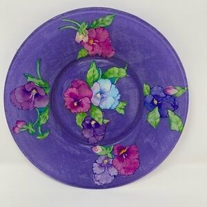 Vintage Hand Decoupaged Floral Plate